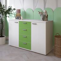 Matowa komoda 120 cm z szufladami limonka