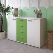Matowa komoda 120 cm z szufladami limonka