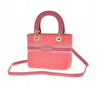 Pierre Cardin - mała torebka koszyk pleciony różowy koral WX27-18227