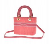 Pierre Cardin - mała torebka koszyk pleciony różowy koral WX27-18227