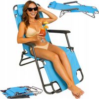 LEŻAK OGRODOWY krzesło turystyczne FOTEL PLAZOWY rozkładany leżanka Goliat