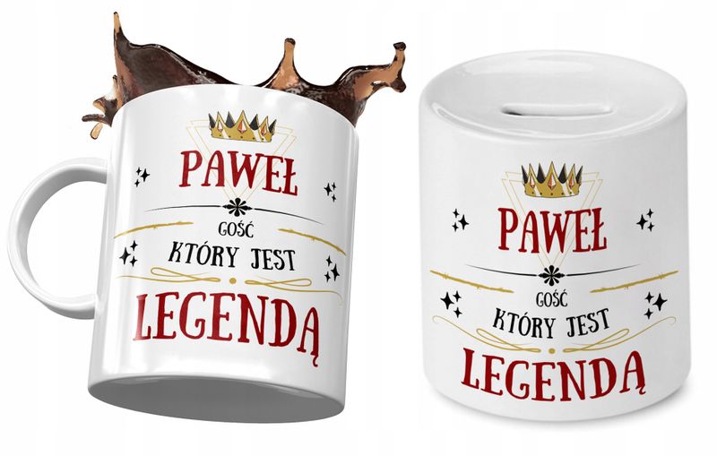 Dla Pawła Zestaw Kubek + Skarbonka Na Prezent Z Nadrukiem Ze Zdjęciem zdjęcie 1