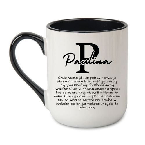 KUBEK Z IMIENIEM "PAULINA" Wzór - Elegant Coffee Czarny 330 ml na Arena.pl