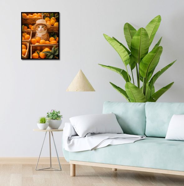 Plakat 40x50cm Kot w Pomarańczach zdjęcie 4