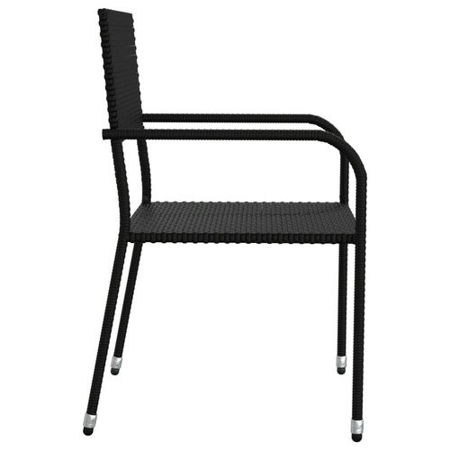 5-częściowy zestaw mebli ogrodowych, czarny, polirattan na Arena.pl