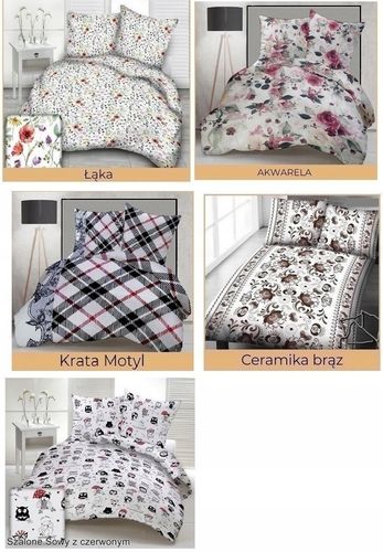Komplet pościeli 160x200 gruba Polska bawełna 100% dużo wzorów - certyfikat na Arena.pl