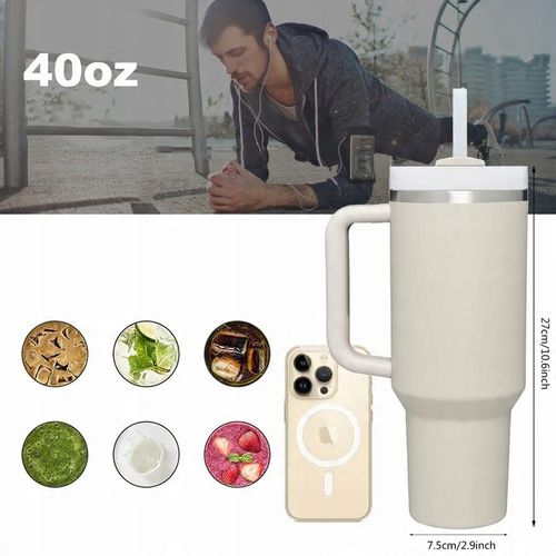 1200ML KUBEK TERMICZNY ZE SŁOMKĄ I USTNIKIEM TERMOS DO SAMOCHODU na Arena.pl