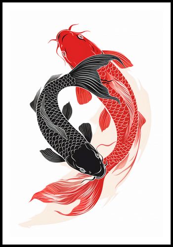 Plakat 61x90,5cm Yin i Yang Koi na Arena.pl