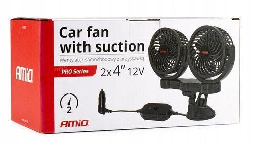 Wentylator samochodowy z przyssawką 2x4 cale 12V na Arena.pl