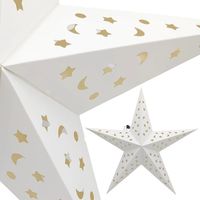 Gwiazda Papierowa Wisząca Ozdoba na Okno Biała Świąteczna Dekoracja 55cm