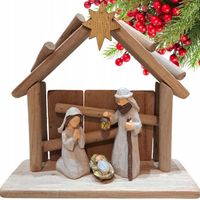 Szopka Bożonarodzeniowa Stajenka figurka święta drewniana żłóbek