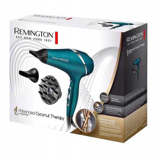 SUSZARKA DO WŁOSÓW REMINGTON Z DYFUZOREM JONIZACJA SENSOR Silnik AC-130km/h zdjęcie 6