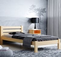 ŁÓŻKO 90X200 DREWNIANE WYSOKI ZAGŁÓWEK sosna + STELAŻ