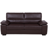 Sofa 3-osobowa ekoskóra brązowa VOGAR
