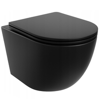 Miska wc czarna rimless deska wolnoopadająca duroplast wirowe spłukiwanie