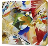 Obraz 70x70cm Painting with Green Center, Wassily Kandinsky