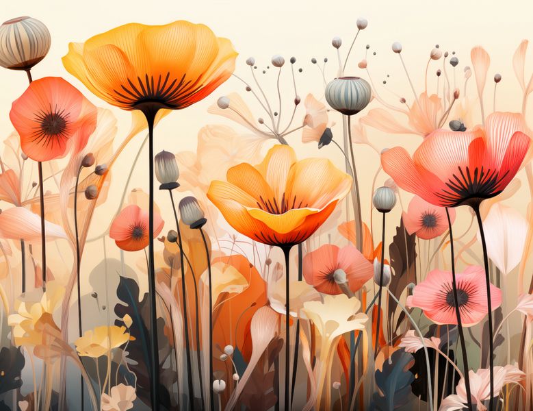 Plakat 65x50cm Taneczne Maki zdjęcie 1