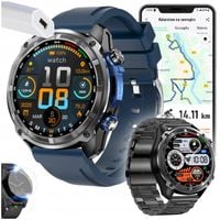 Smartwatch Męski - Zegarek Menu PL GPS Amoled Dyktafon Wodoodpony - 860mAh