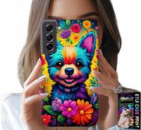 ETUI DO SAMSUNG GALAXY S22 - KWIACISTE WZORY PIESEK PIES JORK PLECKI