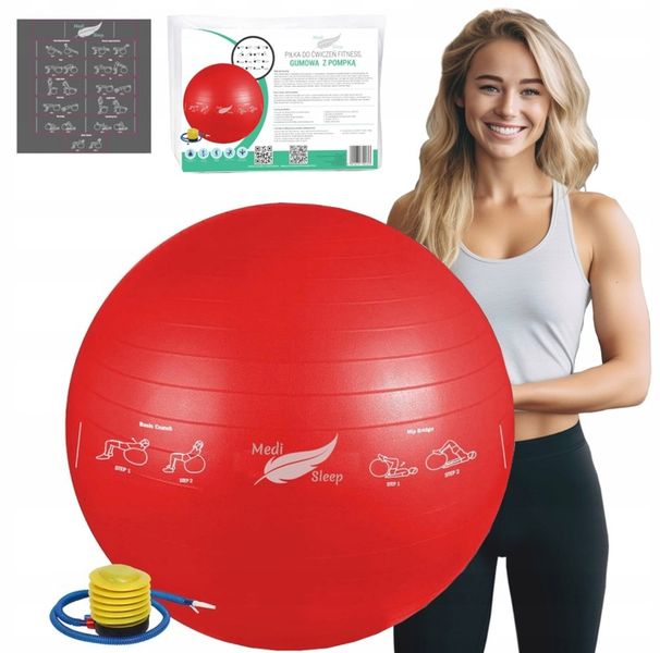 PIŁKA GIMNASTYCZNA REHABILITACYJNA DO ĆWICZEŃ FITNESS ZESTAW Z POMPKĄ 65cm zdjęcie 4