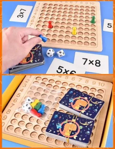 GRA PLANSZOWA TABLICZKA MNOŻENIA EDUKACYJNA NAUKA na Arena.pl