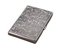 Srebrna Metalowa Papierośnica z Metalowymi Blaszkami w Środku