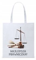 Dla Prawnika Adwokata Torba Eco Biała Shopper Z Nadrukiem Ze Zdjęciem