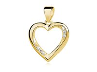 Pozłacany srebrny wisiorek serce cyrkonia cyrkonie srebro 925 Z0832CG