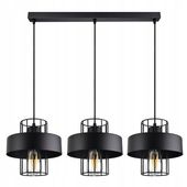 Lampa Wisząca Żyrandol Plafon Czarny Biały LOFT