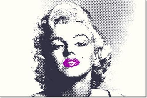 120CM 80CM OBRAZ ŚCIENNY MARILYN MONROE FIOLETOWYMI USTAMI na Arena.pl