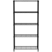 regał magazynowy skręcany 5 półkowy czarny 91x45x183 cm - hendi 812990
