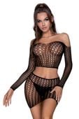 top+jupe resille se02 noir t.u