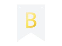 Baner DIY, 16 cm, biały, literka "B" [stwórz swój baner]