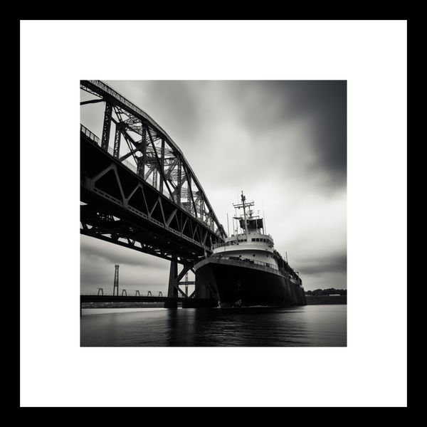 Plakat 20x20cm Statek przy Moście zdjęcie 3