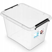 2 x POJEMNIK Z POKRYWKĄ DO PRZECHOWYWANIA BOX 19L PRZEZROCZYSTY 29x39x26cm