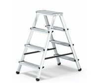 Drabina aluminiowa wolnostojąca dwustronna 4 stopnie 125 kg Magazynuj