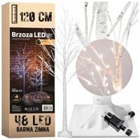 Brzoza led 120cm 48 led biały drzewko świąteczne dekoracja boże narodzenie