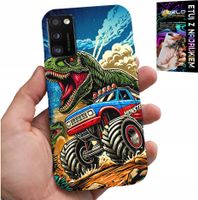 ETUI DO SAMSUNG GALAXY A41 -DINOZAUR W MONSTERTRUCKU WZORY DLA DZIECI