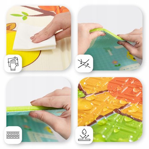 OGROMNA DWUSTRONNA MATA EDUKACYJNA DLA DZIECI SKŁADANA 180x200 GRUBOŚĆ 1CM na Arena.pl