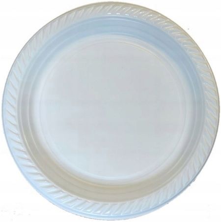 TALERZE TACKI PLASTIKOWE OBIADOWE BIAŁE 22 cm 100 sztuk na Arena.pl