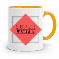 Kubek Żółty Prawnika Mecenasa Super Lawyer Z Nadrukiem Ze Zdjęciem