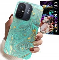 ETUI DO XIAOMI REDMI 12C - MARMURKOWE WZORY + SZKŁO HARTOWANE