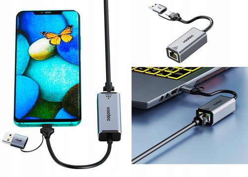 PRZEJŚCIÓWKA USB ETHERNET ADAPTER KARTA SIECIOWA LAN GIGABIT RJ45 1000 MBPS na Arena.pl