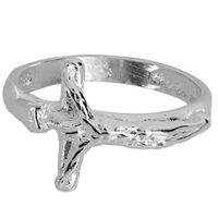 SREBRNY PIERŚCIONEK JEZUS KRZYŻ SREBRO PRÓBY 925