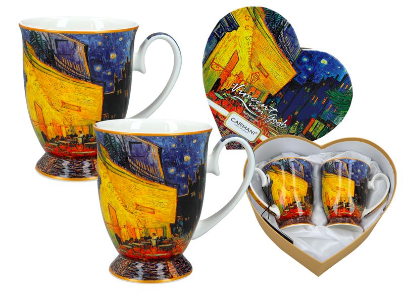 Kpl. 2 kubków w sercu - V. van Gogh, Taras kawiarni nocą (CARMANI) zdjęcie 1