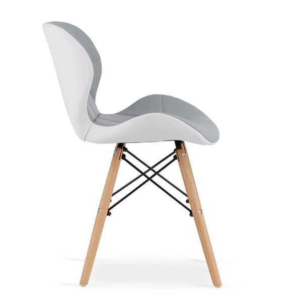 Krzesło LAGO ekoskóra - szaro-białe x 1 zdjęcie 11