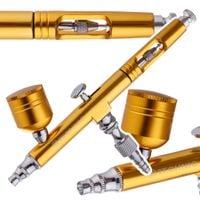 Aerograf Modelarski z Dyszą 0,3mm DOUBLE ACTION Do Malowania AB-140 GOLD