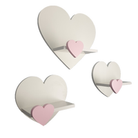 Półki serca zestaw 3 sztuki kolory półka serce seduszko