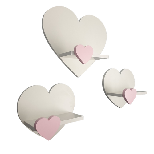 Półki serca zestaw 3 sztuki kolory półka serce seduszko na Arena.pl