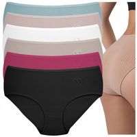 Majtki Bawełniane Z Wysokim Stanem Damskie Figi Prążkowane Wielopak 2XL